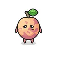the lazy gesture of pluot fruit cartoon character vector