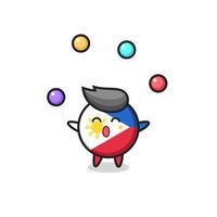 the philippines flag badge circus cartoon juggling a ball vector