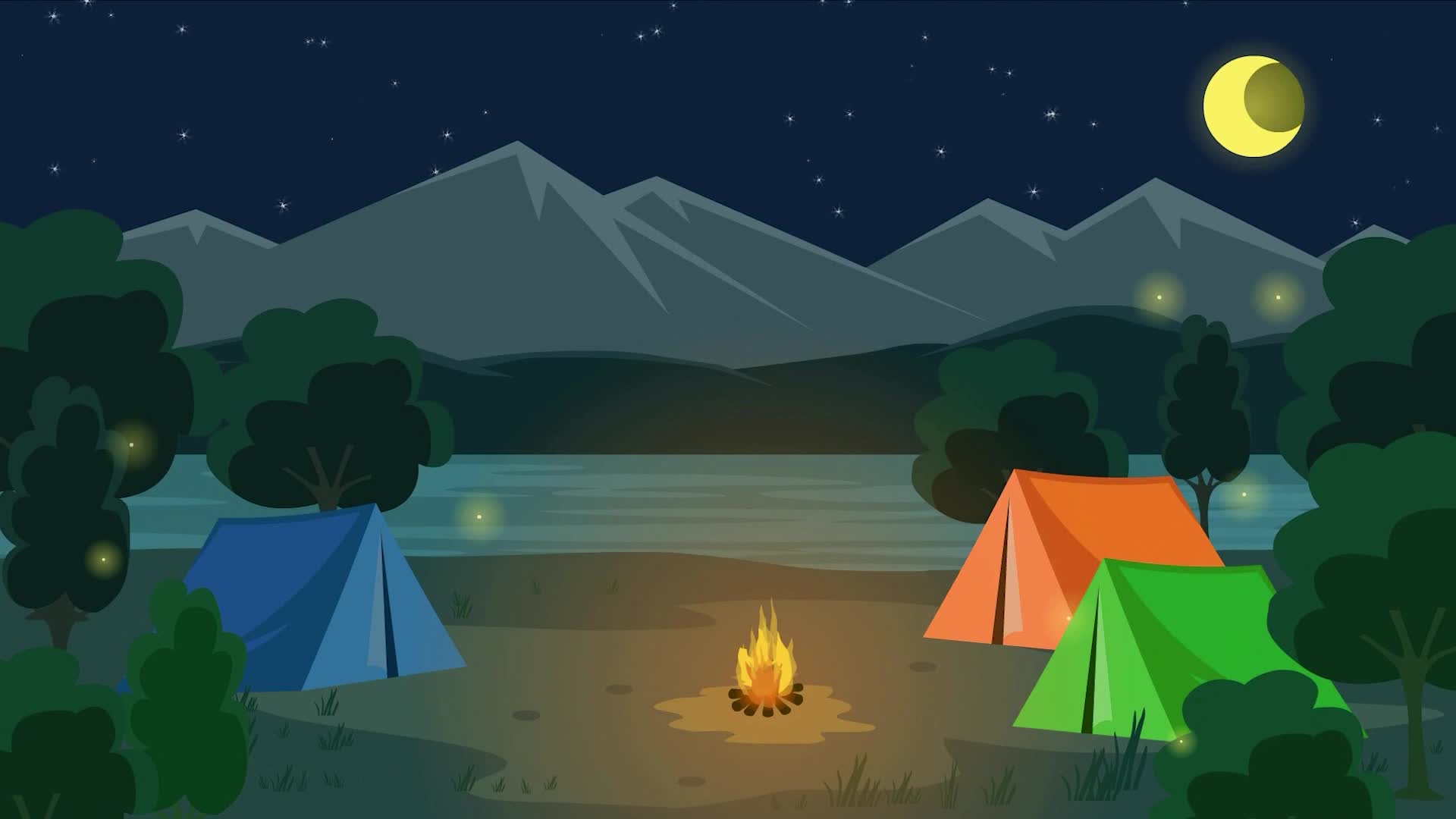 Camping Cartoon Stock Video Footage for Free Download