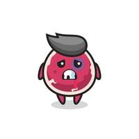 injured beef character with a bruised face vector