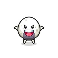 the illustration of cute onigiri doing scare gesture vector