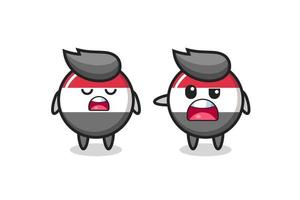 illustration of the argue between two cute yemen flag badge characters vector