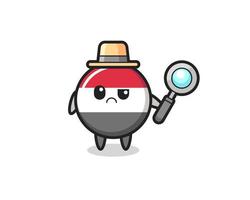 the mascot of cute yemen flag badge as a detective vector