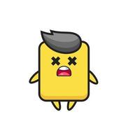 the dead yellow card mascot character vector