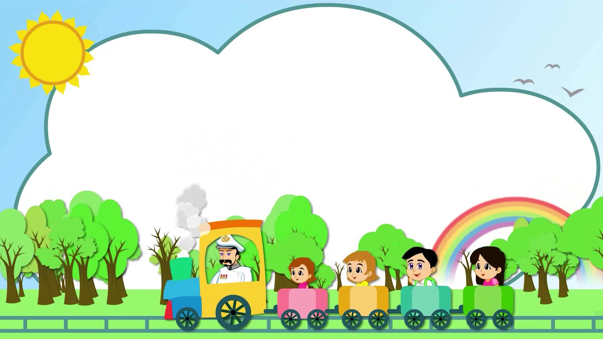 Cartoon Background - Kids Riding Train 3439987 Stock Video at Vecteezy