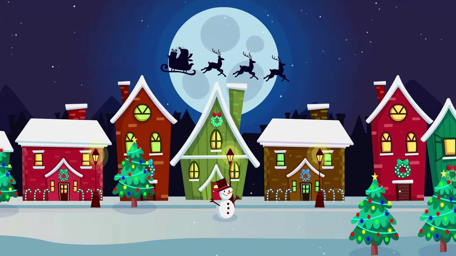 Christmas Cartoon Background Stock Video Footage for Free Download