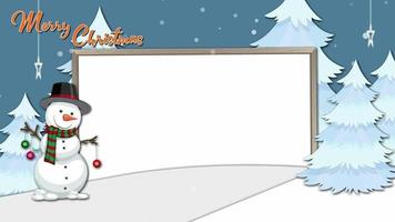 Cartoon Border - Merry Christmas Snowman video