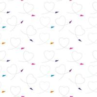 Seamless pattern with paper plane and heart vector illustration