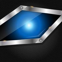 Abstract metal and glass background with frame vector