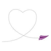 Sign with paper plane and heart vector illustration