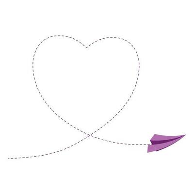 Sign with paper plane and heart vector illustration