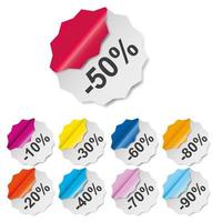 Paper Discount labels with different corner. vector