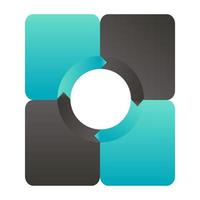 Concept of colorful circular banners with arrows for different b vector