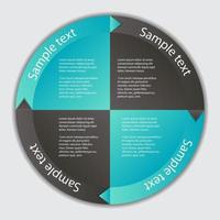 Concept of colorful circular banners with arrows for different b vector