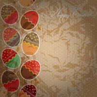 greeting card with different easter eggs vector