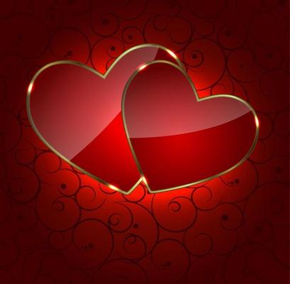 Valentines day heart backgroung, vector illustration