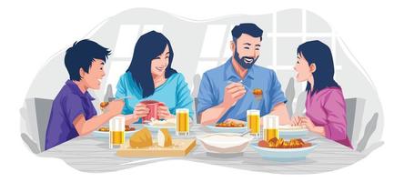 Family Gathering in Breakfast Concept vector