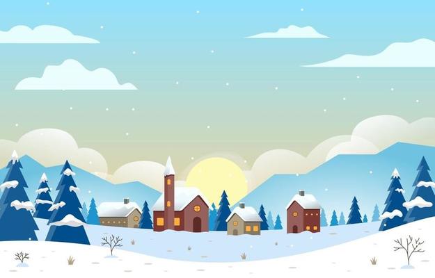 Scenery of Remote Village in Winter