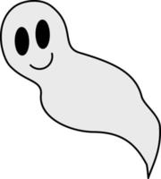 vector aislado elemento de halloween amigable fantasma feliz