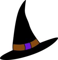 vector aislado halloween elemento bruja sombrero mágico