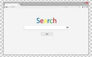 browser window on transparent background. Browser search. vector