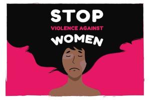 detener la violencia contra las mujeres con estilo dibujado a mano vector