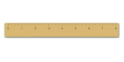 plantilla de regla de medición de madera realista para su diseño vector