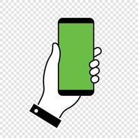 Phone with green screen chroma key background vector