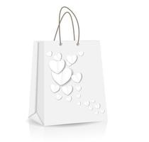 Bolsa de compras vacía con corazón para publicidad y marca. vector