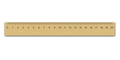 plantilla de regla de medición de madera realista para su diseño vector