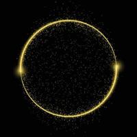 Gold circle frame with glitter light effect. Template for your design vector