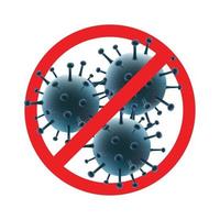 señal de precaución de coronavirus. Icono de vector de virus corona.