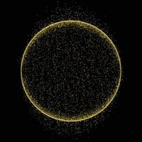 Gold circle frame with glitter light effect. Template for your design vector