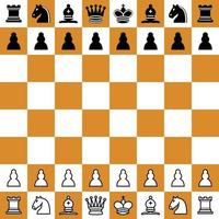 chess checker board with chess pieces. Template for your design vector