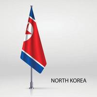 Hanging flag on flagpole Template for your design vector