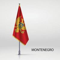 bandera colgante en plantilla de mástil de bandera para su diseño vector