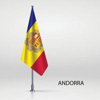 bandera colgante en plantilla de mástil de bandera para su diseño vector