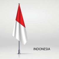 Hanging flag on flagpole Template for your design vector
