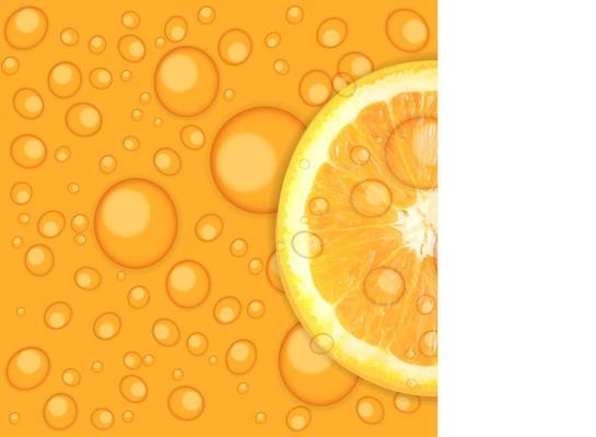 Fresh juicy orange background vector illustration