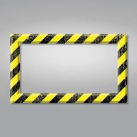 marco con línea de color amarillo y negro. señal de precaución. vector