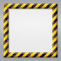 Frame with line yellow and black color. Caution sign. vector