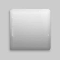 white square glossy badge or button. vector