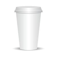 Realistic paper coffee cup. Vector illustration.