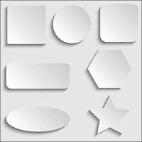 conjunto de botones en blanco blanco. insignias de papel vector