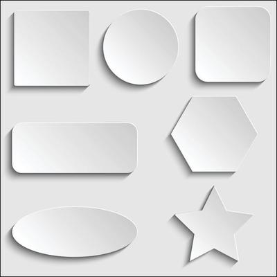 white blank button set. Paper badges