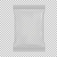 Envases transparentes para snacks, patatas fritas, azúcar, especias, vector