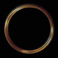 Vector golden frame with lights effects. Shining rectangle banner.