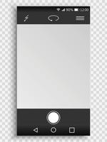 Screen of smartphone with camera interface. viewfinder display vector