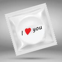 Realistic white Blank template Packaging of Condom. vector