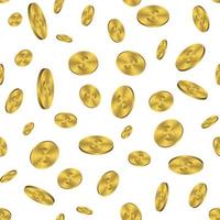 Realistic Gold coins explosion on transparent background vector